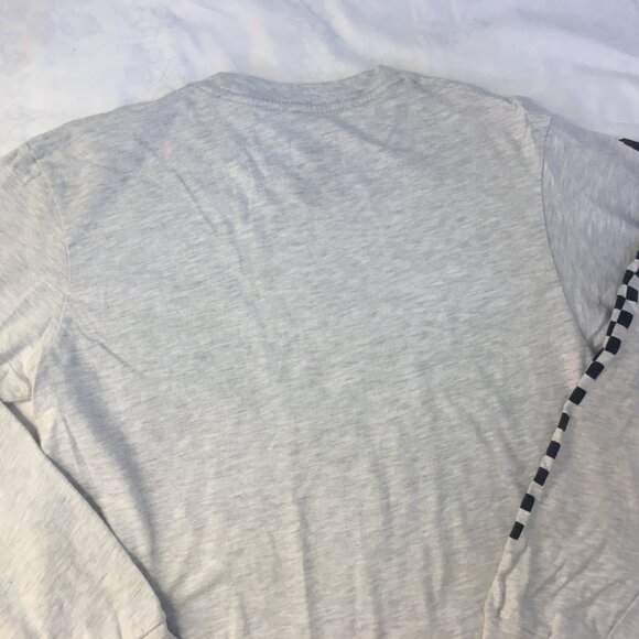 Vans Small Gray Off The Wall Checkerboard Long Sleeve T-Shirt Classic Fit - Picture 12 of 14